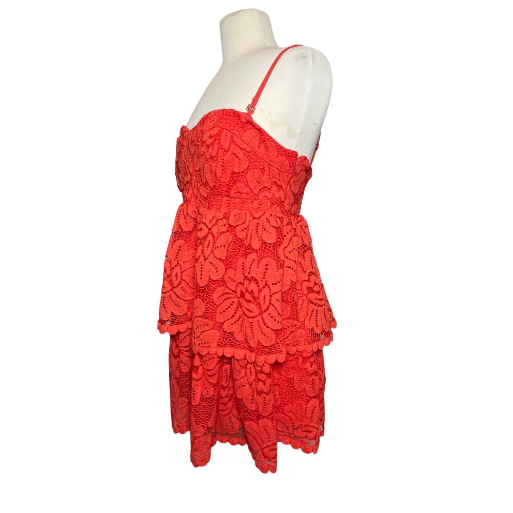 NWT ANTHROPOLOGIE MAEVE Women’s Boho Lace Tiered Mini Dress Large - Picture 5 of 8